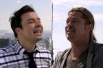 Video: Jimmy Fallon and Brad Pitt Have Yodel Conversation on NYC Rooftops