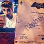 Justin Bieber Shares Picture of Batman Vs. Superman Script