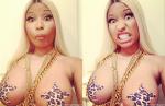 Nicki Minaj Flashes Pasty-Covered Boobs in Selfies