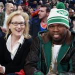 50 Cent Hangs Out With Meryl Streep at Basketball Game