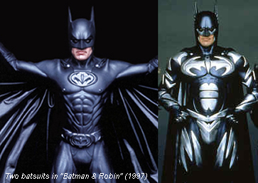 Two Batsuits in Batman and Robin (1997)