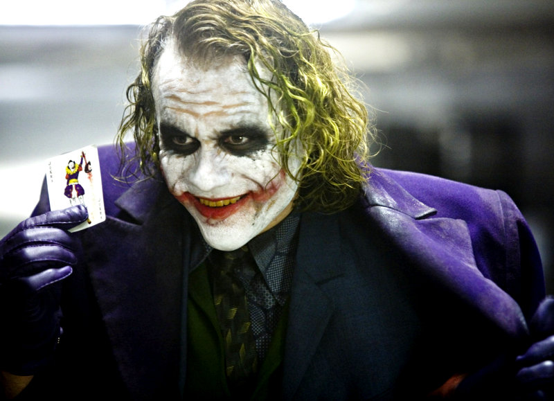 heath ledger on the dark night