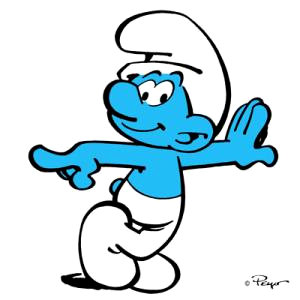 Primer pitufo a blanco y negro de la pelicula 3D:”The Smurfss”