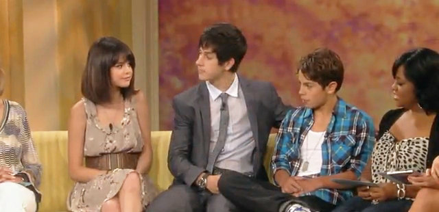 Selena Gomez, David Henrie and Jake T. Austin took in questions from the 