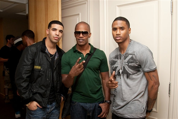 A bunch of photos taken from the shooting location of Drake's music video 