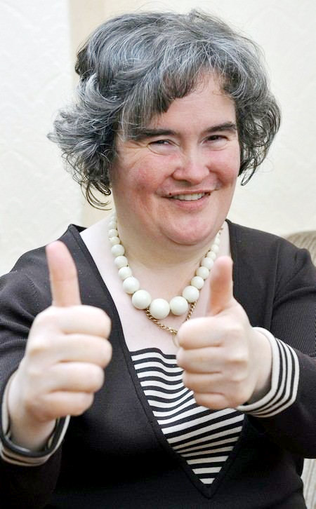 Susan Boyle Suffers Wardrobe Malfunction at Football Match