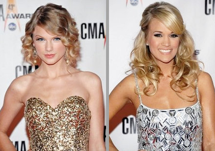 Taylor Swift and Carrie Underwood Hit 2009 CMA Awards' Red Carpet