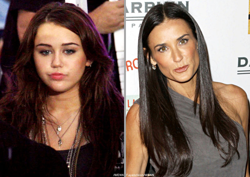 Miley Cyrus and Demi Moore Close to 'Laughing Out Loud'