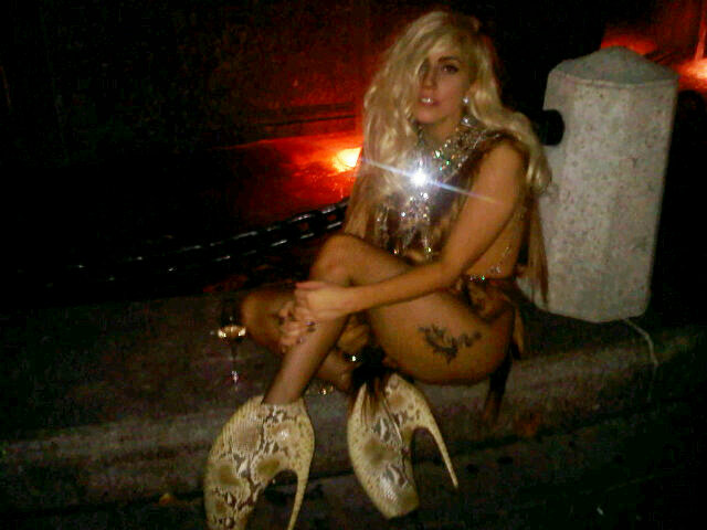 Lady GaGa Dressed in Human-Hair Outfit