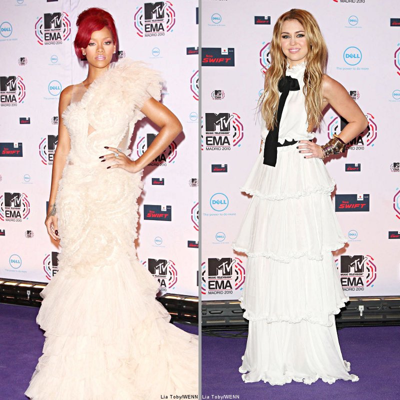 2010 EMAs' Fashion Watch: Rihanna, Miley Cyrus and More