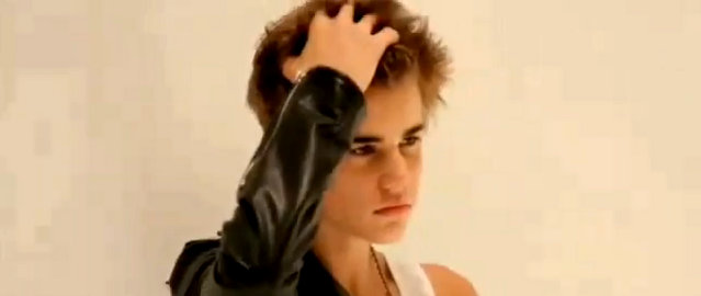 justin bieber leather jacket 2011. Justin Bieber Gets Spiky Hair