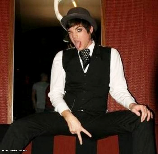 Adam Lambert Shirtless on TV