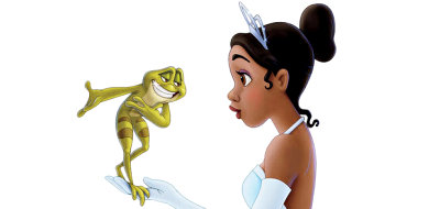 Tiana
and the frog who turns her life upside down in 'The Princess and the
Frog'