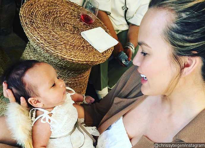 Chrissy Teigen Ditches Her Top to Breastfeed Baby Luna at NBA Finals, Shares the Video on Snapchat