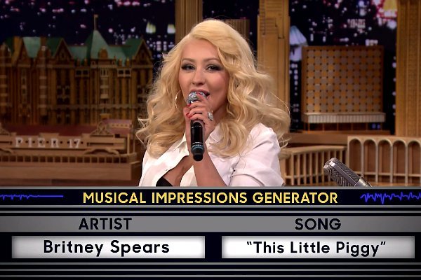 Video: Christina Aguilera Does Amazing Impression of Britney Spears on 'Tonight Show'