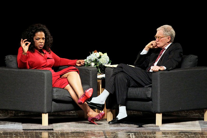 David Letterman Oprah Winfrey And Jay Leno For The Late Show With David Letterman