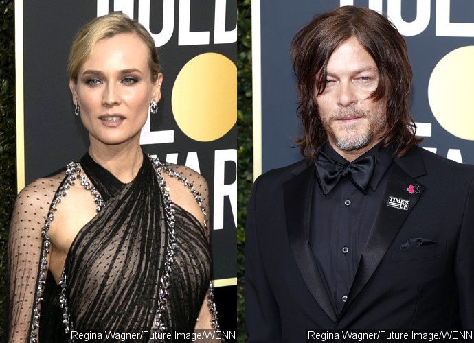 Diane Kruger and Norman Reedus Kiss, Make Red Carpet Debut as Couple at Golden Globes