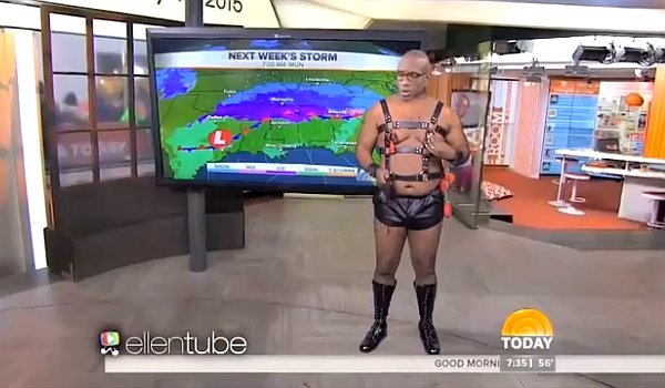 Ellen DeGeneres Doctors Al Roker in Nipple Tassels and Leather Bondage Gear for 'Fifty Shades' Spoof