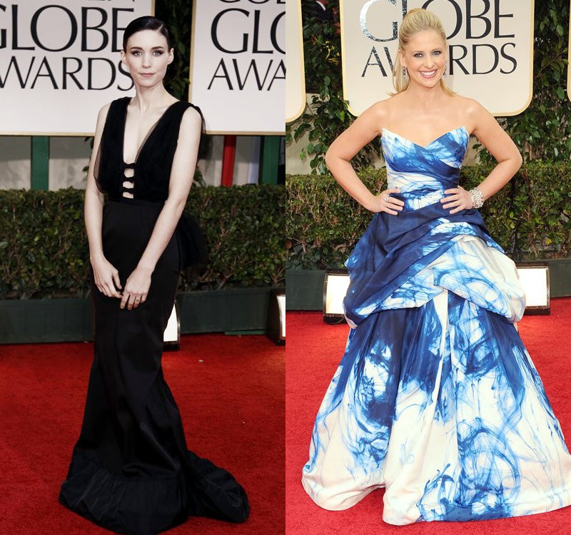 Golden Globes 2012: Rooney Mara Goes Black, Sarah Michelle Gellar Gets ...