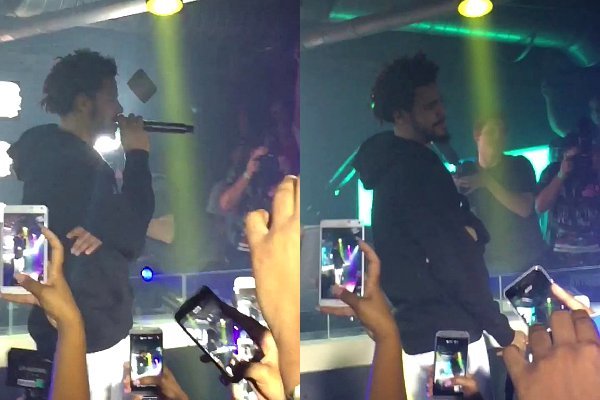 Video: J. Cole Hit in the Face With an iPhone at San Diego Show
