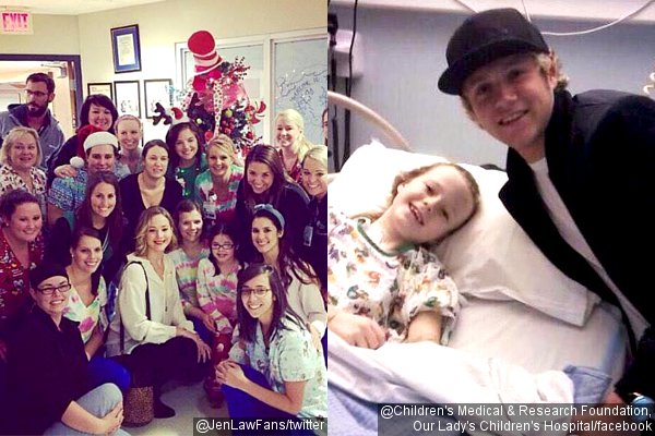 Jennifer Lawrence, Niall Horan Visit Children at Hospitals