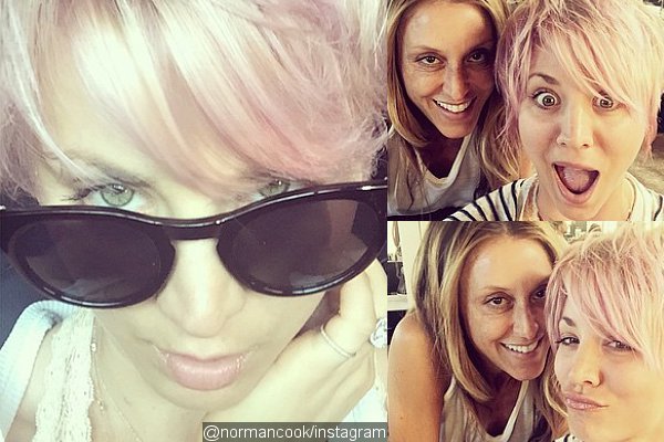 Kaley Cuoco Debuts Light Pink Hair