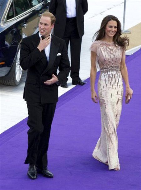 Kate Middleton Stunning in Rose Gown at First Official Engagement