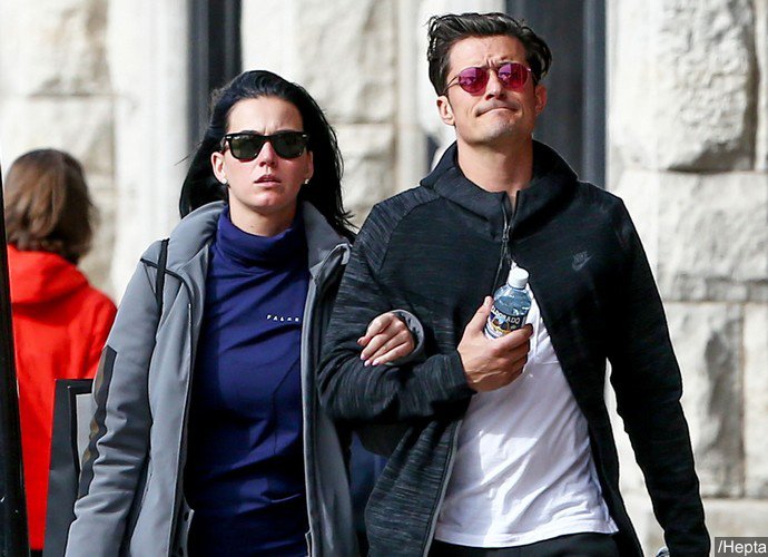 Katy Perry and Orlando Bloom Walk Arm in Arm in Aspen