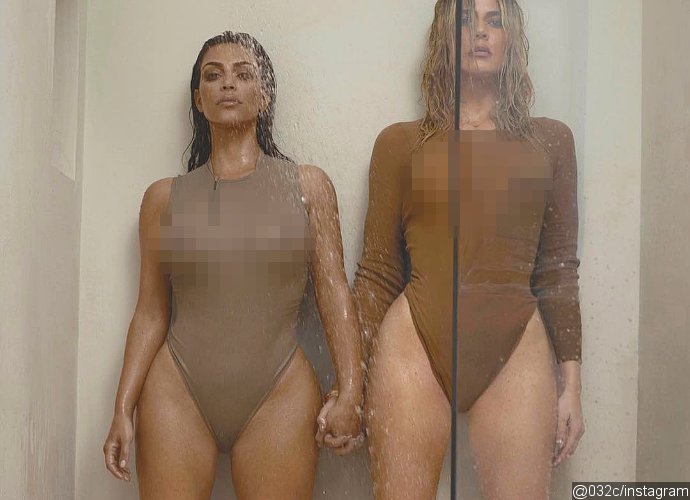 Kim and Khloe Kardashian Flaunt Nipples and Bare Butts for Racy Yeezy Photoshoot