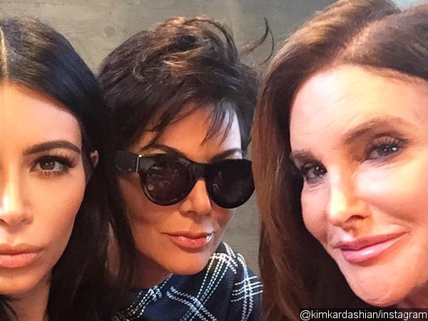 Kim Kardashian Posts First Selfie Showing Kris and Caitlyn Jenner Together