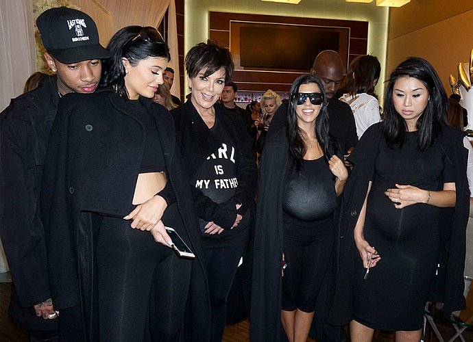 Kim Kardashian Shares Photo of Kris Jenner and Kourtney Kardashian Sporting Fake Baby Bumps