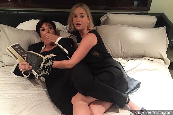 Kris Jenner Shares Picture of Her Cuddling With Jennifer Lawrence in Bed