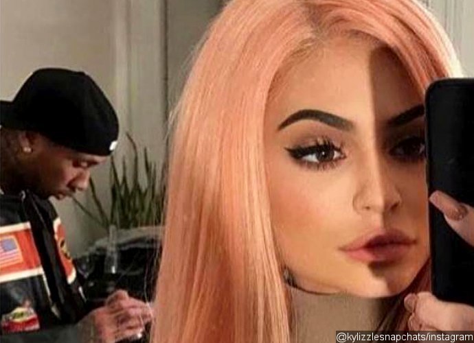 Kylie Jenner Dons Peach Wig, Fuels Boob Job Rumors With Nude and Sheer Outfits