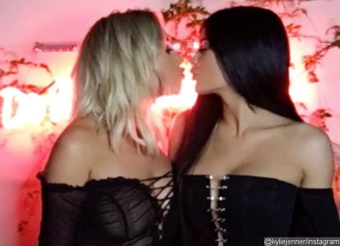 Kylie Jenner Sports Risque Bustier While Kissing Her Blonde Pal Anastasia on the Lips