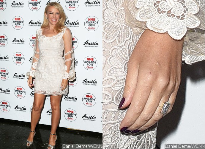 Is She Engaged? Kylie Minogue Shows Off Big Diamond Ring at 2016 NME Awards
