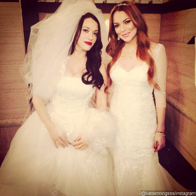 First Look at Lindsay Lohan as a Bride on '2 Broke Girls'