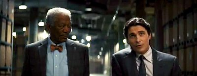 Lucius Fox Introduces New Gadget to Bruce Wayne in 'Dark Knight Rises' Fresh Clip