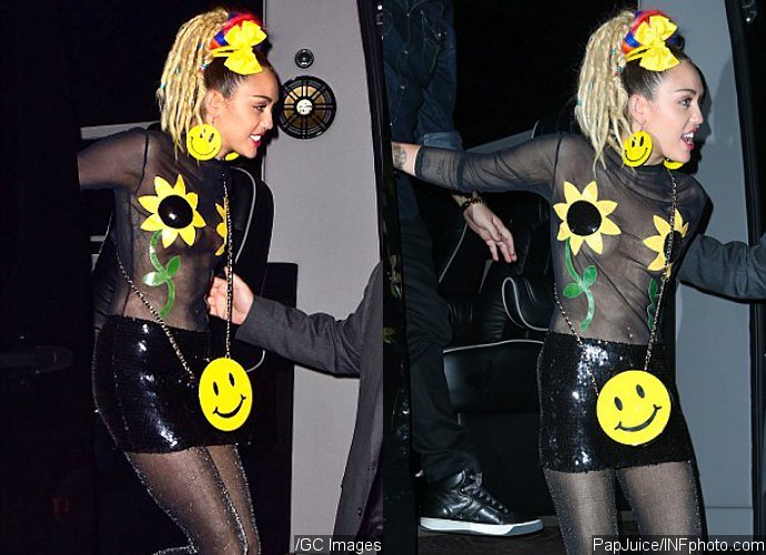 Miley Cyrus Covers Her Nipples With Sunflowers at Party After 'SNL