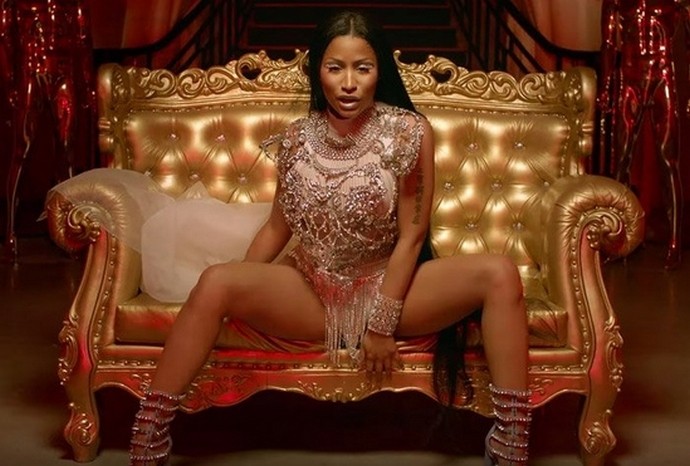 Nicki Minaj Dripping With Gold and Glitters in 'Light My Body Up' Music Video