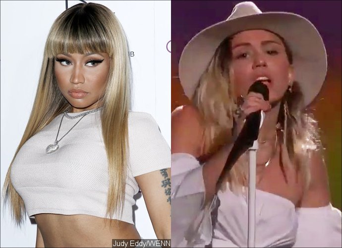 Nicki Minaj Mocks Miley Cyrus During Emotional Moment at Billboard Music Awards