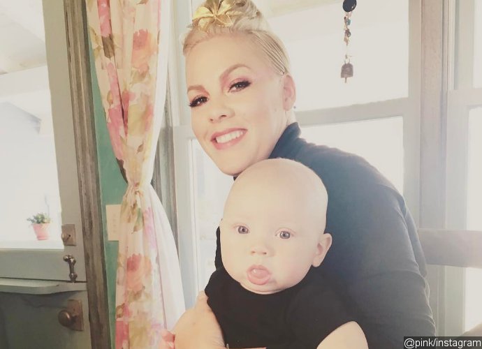 Multitasking Mom! Pink Shares Photo of Breastfeeding Son Jameson During Glam Session