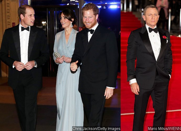 Prince William, Kate Middleton and Prince Harry Join Daniel Craig at 'Spectre' World Premiere