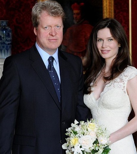 Bride Karen Gordon's wedding gown has some similarities to William's wife
