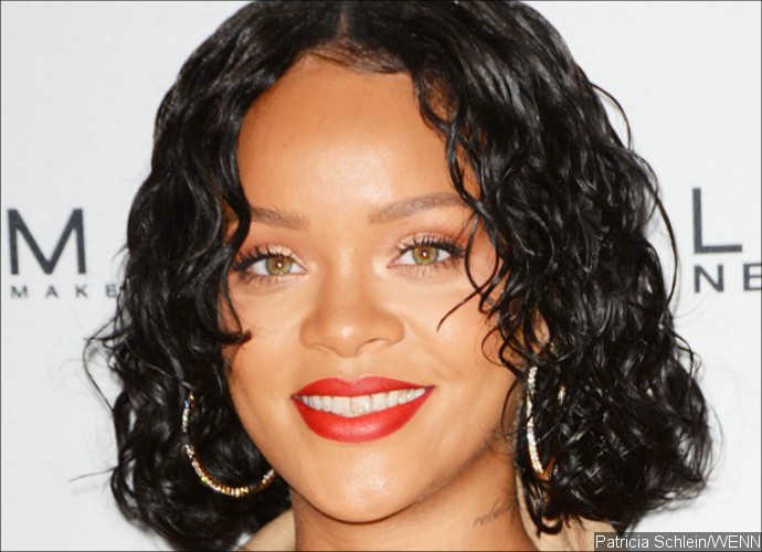 Rihanna Flaunts Cleavage and Chest Tattoo in Plunging Long Dress