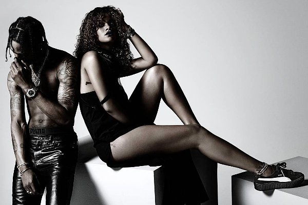 Rihanna Poses Alongside Shirtless Travis Scott in New Puma Ad