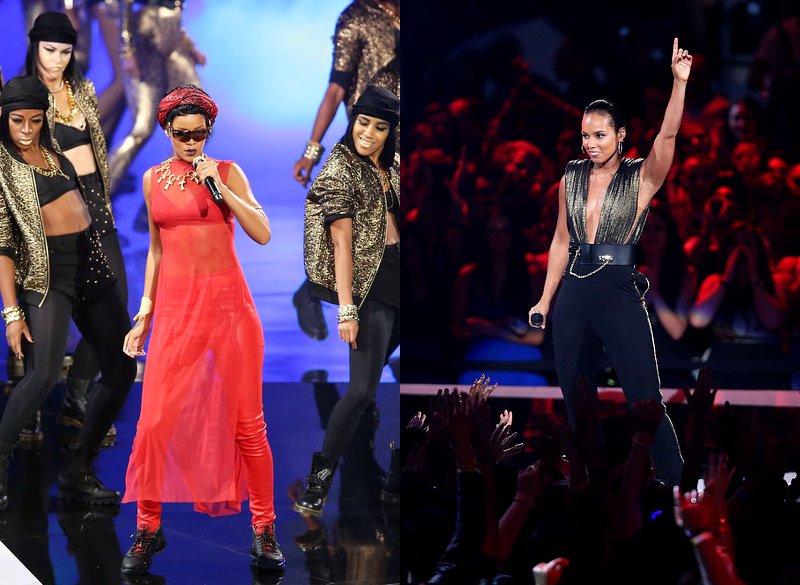 Videos: Rihanna's Sexy and Alicia Keys' Powerful Performances at MTV VMAs