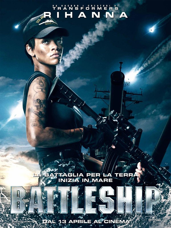 Rihanna Sports Tattooed Arm Gets Dirty in'Battleship' Character Poster