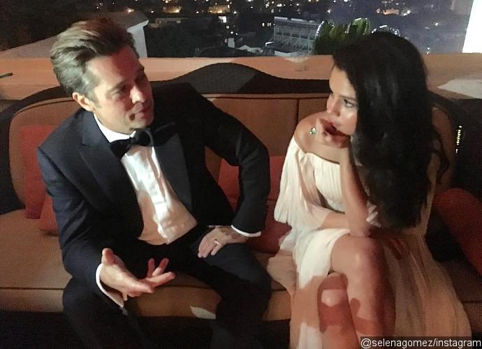 Selena Gomez Swoons Over Brad Pitt at 2016 Golden Globes After-Party