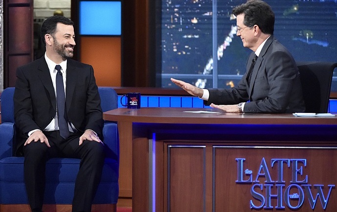 Stephen Colbert and Jimmy Kimmel Weigh In on Late-Night Show Feud