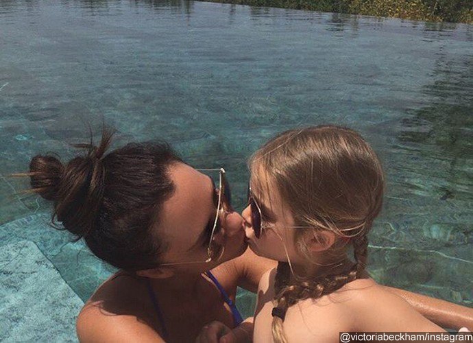 Victoria Beckham Kisses Daughter Harper on the Lips, Fans Flip Out